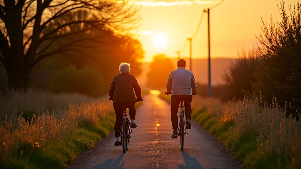 Scenic view of the Barrow Way towpath cycling route at sunset